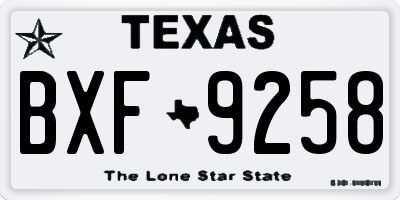 TX license plate BXF9258