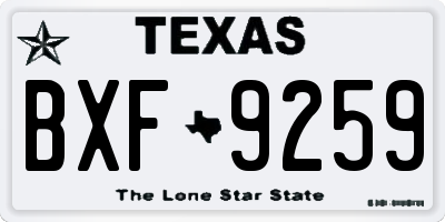 TX license plate BXF9259