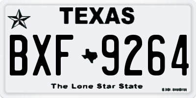 TX license plate BXF9264