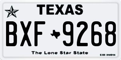 TX license plate BXF9268