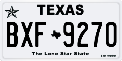 TX license plate BXF9270