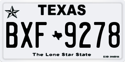 TX license plate BXF9278