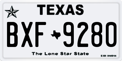 TX license plate BXF9280