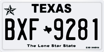 TX license plate BXF9281
