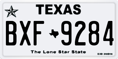 TX license plate BXF9284