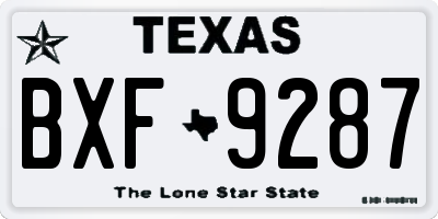 TX license plate BXF9287