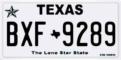 TX license plate BXF9289