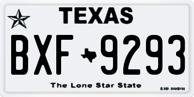 TX license plate BXF9293