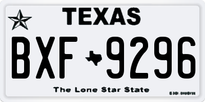 TX license plate BXF9296