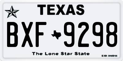 TX license plate BXF9298