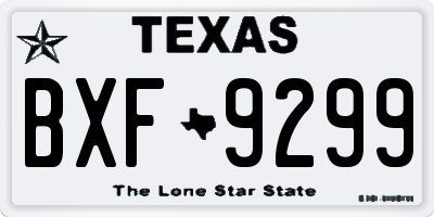 TX license plate BXF9299
