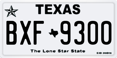 TX license plate BXF9300