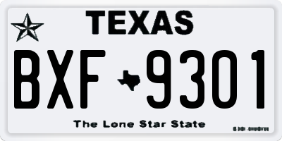 TX license plate BXF9301