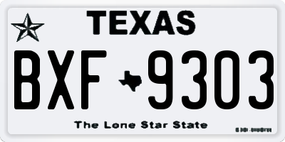 TX license plate BXF9303
