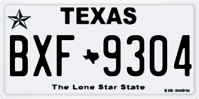 TX license plate BXF9304