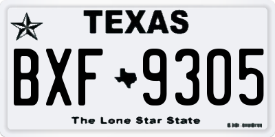 TX license plate BXF9305
