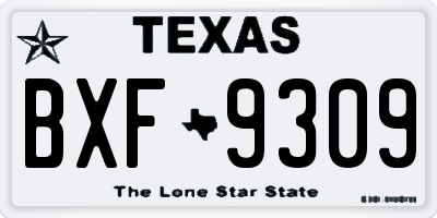 TX license plate BXF9309