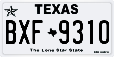TX license plate BXF9310
