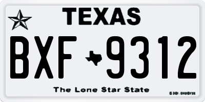 TX license plate BXF9312