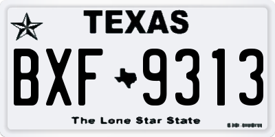 TX license plate BXF9313