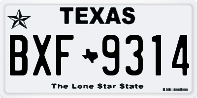 TX license plate BXF9314