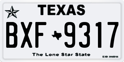 TX license plate BXF9317