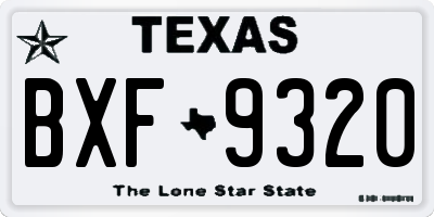 TX license plate BXF9320