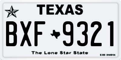 TX license plate BXF9321