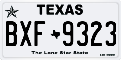 TX license plate BXF9323