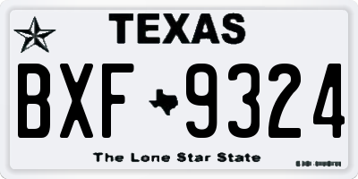 TX license plate BXF9324