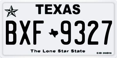 TX license plate BXF9327