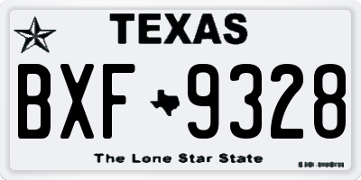 TX license plate BXF9328