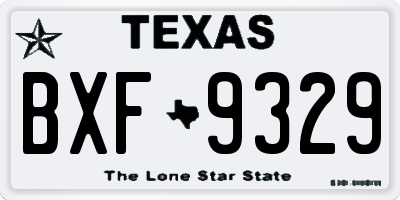 TX license plate BXF9329