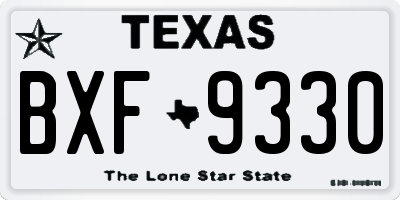 TX license plate BXF9330