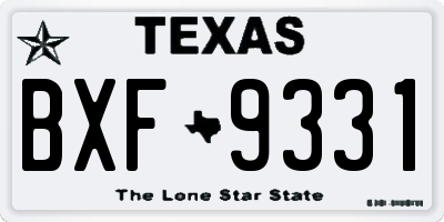 TX license plate BXF9331