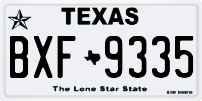 TX license plate BXF9335