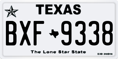 TX license plate BXF9338