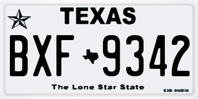 TX license plate BXF9342