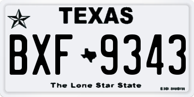 TX license plate BXF9343