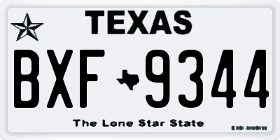 TX license plate BXF9344