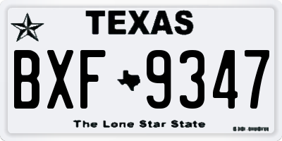 TX license plate BXF9347