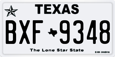 TX license plate BXF9348