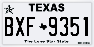 TX license plate BXF9351