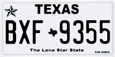 TX license plate BXF9355