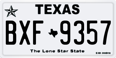 TX license plate BXF9357