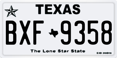 TX license plate BXF9358