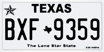 TX license plate BXF9359