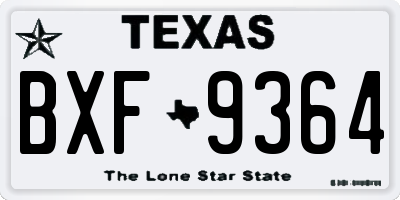 TX license plate BXF9364