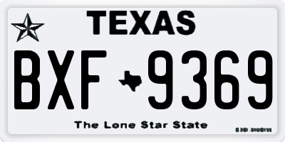 TX license plate BXF9369