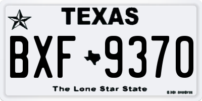 TX license plate BXF9370